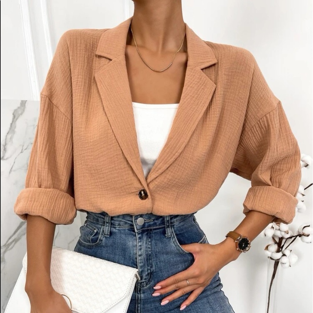Drop shoulder blazer